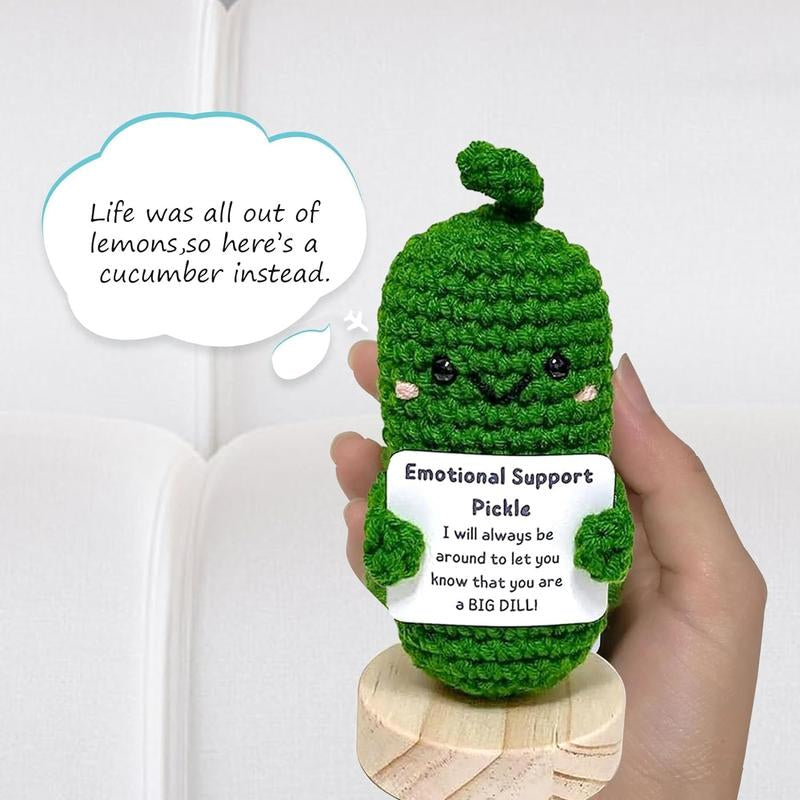 Handmade Emotional Support Pickle Gift Crochet Decor