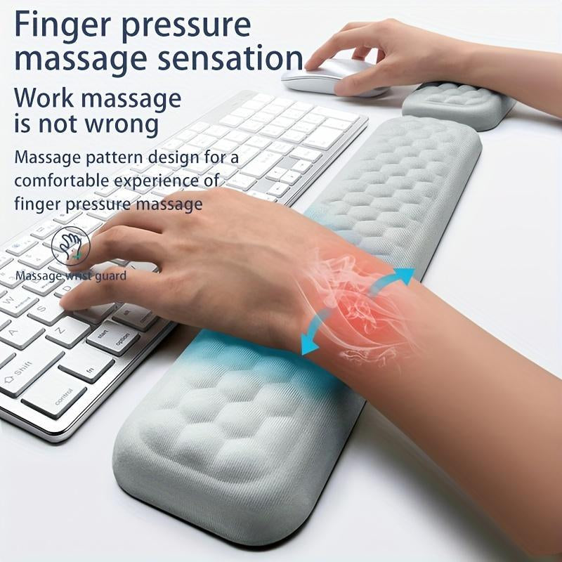 Computer Keyboard Wrist Rest & Mouse Wrist Rest, 2 Counts/Set Ergonomic Memory Foam Wrist Rest Pad, Comfortable & Breathable Mouse Pad