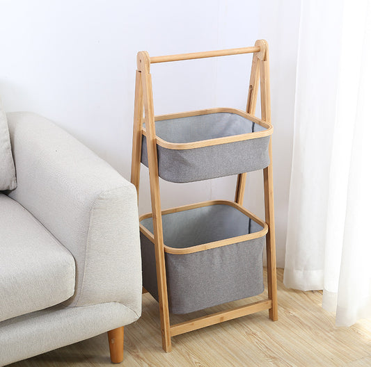 Bamboo Fabric Storage Rack Bedroom