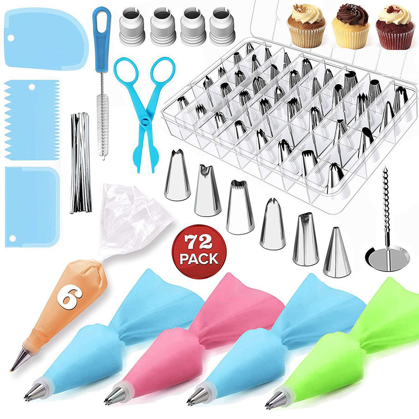 72 Pcs Cake Decorating Supplies