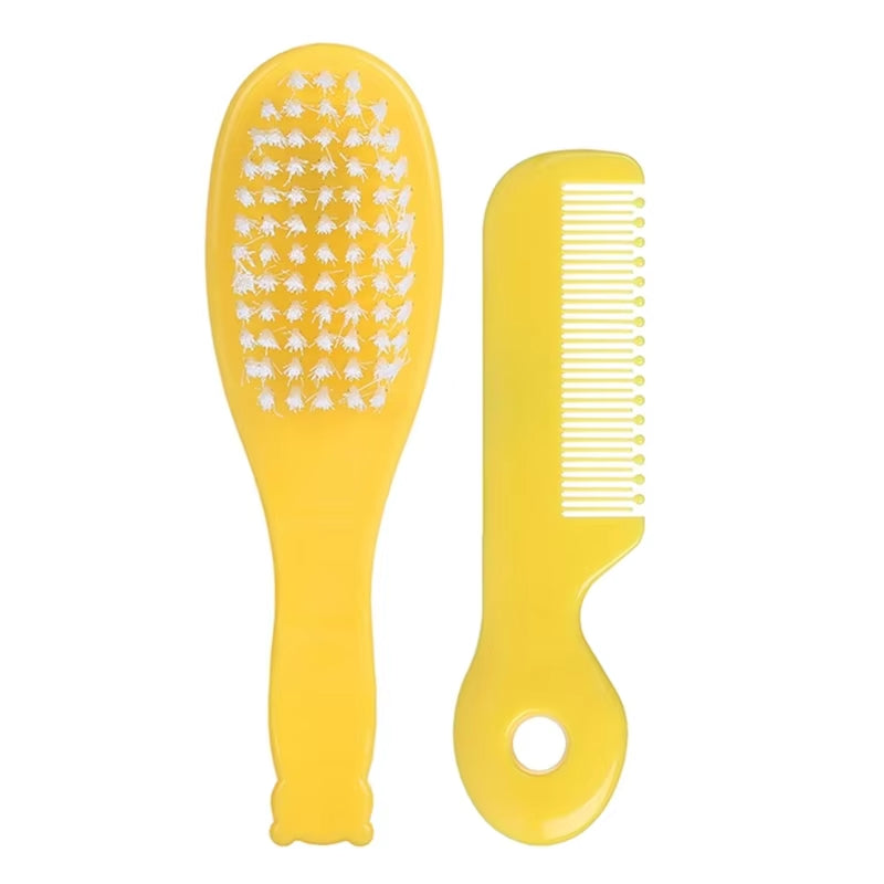 Baby Hair Brush & Comb Set Children Hair Brush Soft Nylon Bristle Cradle Caps Hair Brush for Toddler Infant Massage