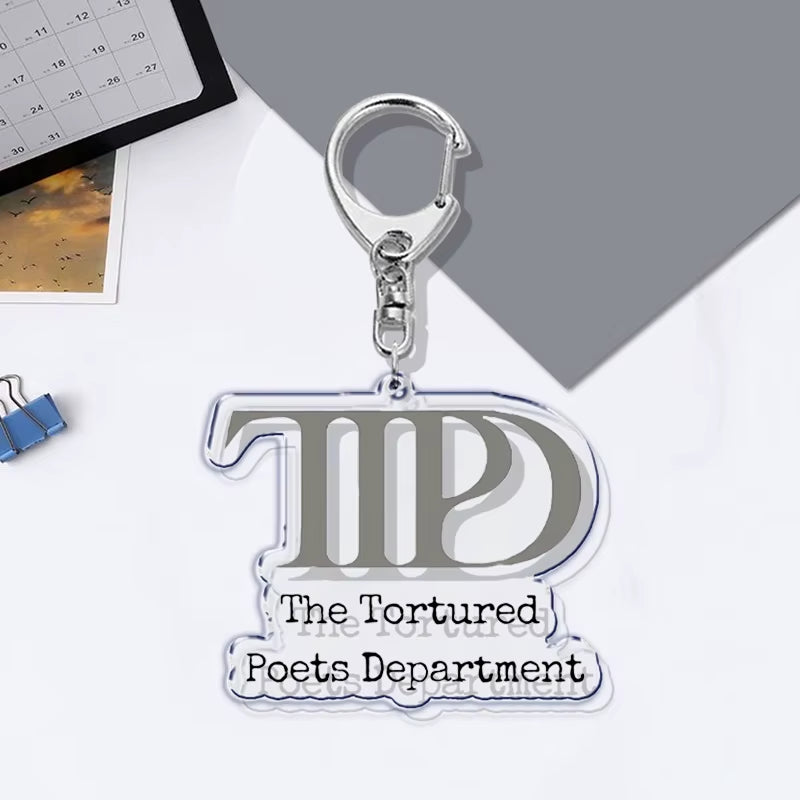 The Tortured Poets Department Key Chain Keychains Ring for Accessories Bag Funny Pendant Keyring Jewelry TTPD Fans Gifts