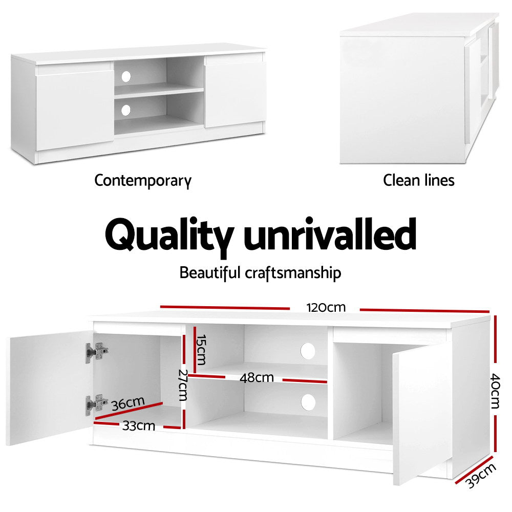 TV Cabinet Entertainment Unit 120Cm White Anita