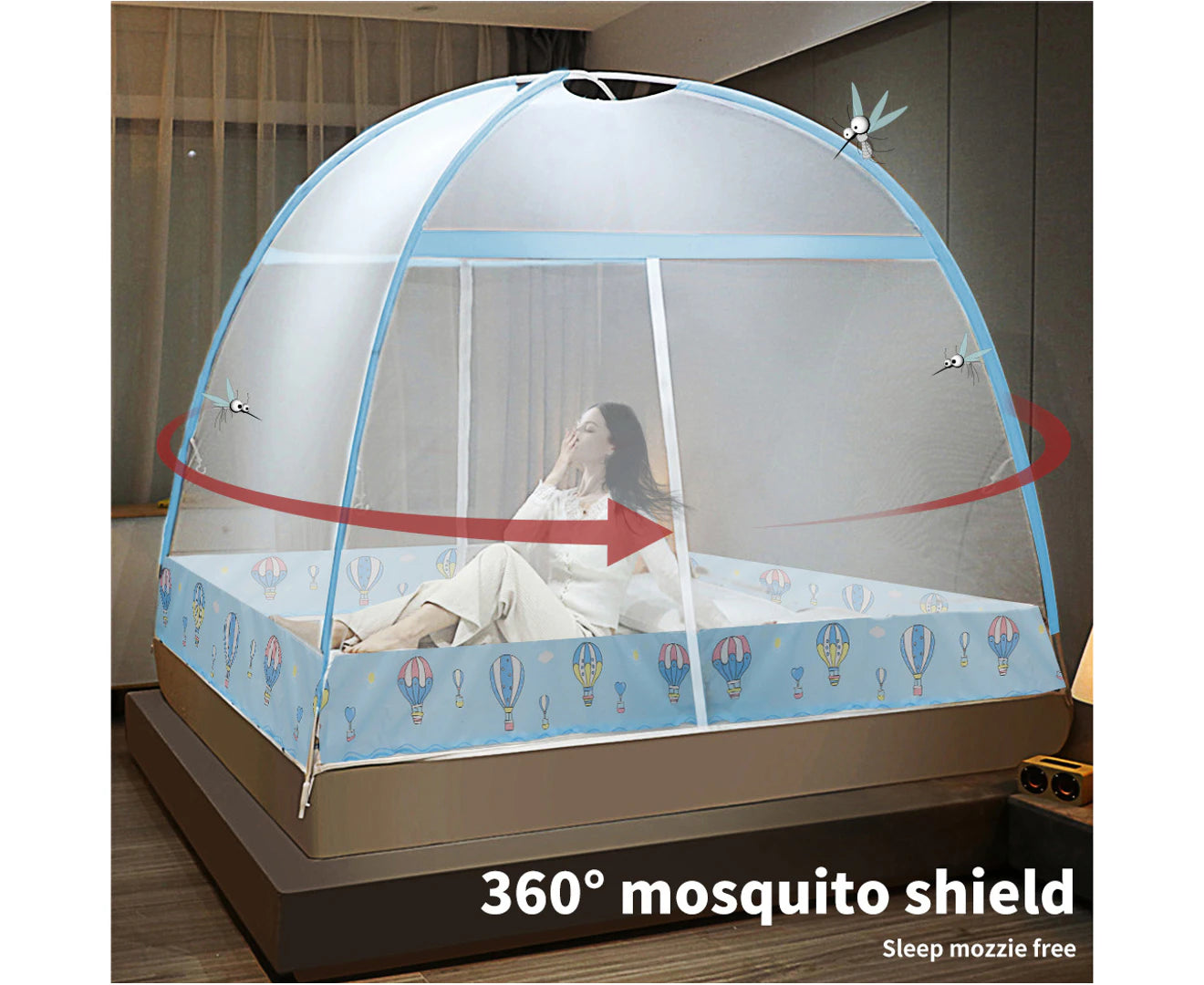 Mosquito Bed Nets Foldable Canopy Dome Fly Repel Insect Camping Protect Q