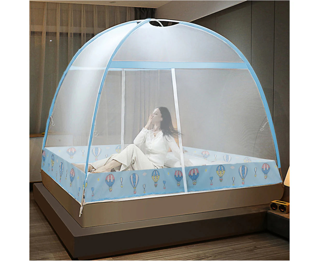 Mosquito Bed Nets Foldable Canopy Dome Fly Repel Insect Camping Protect Q