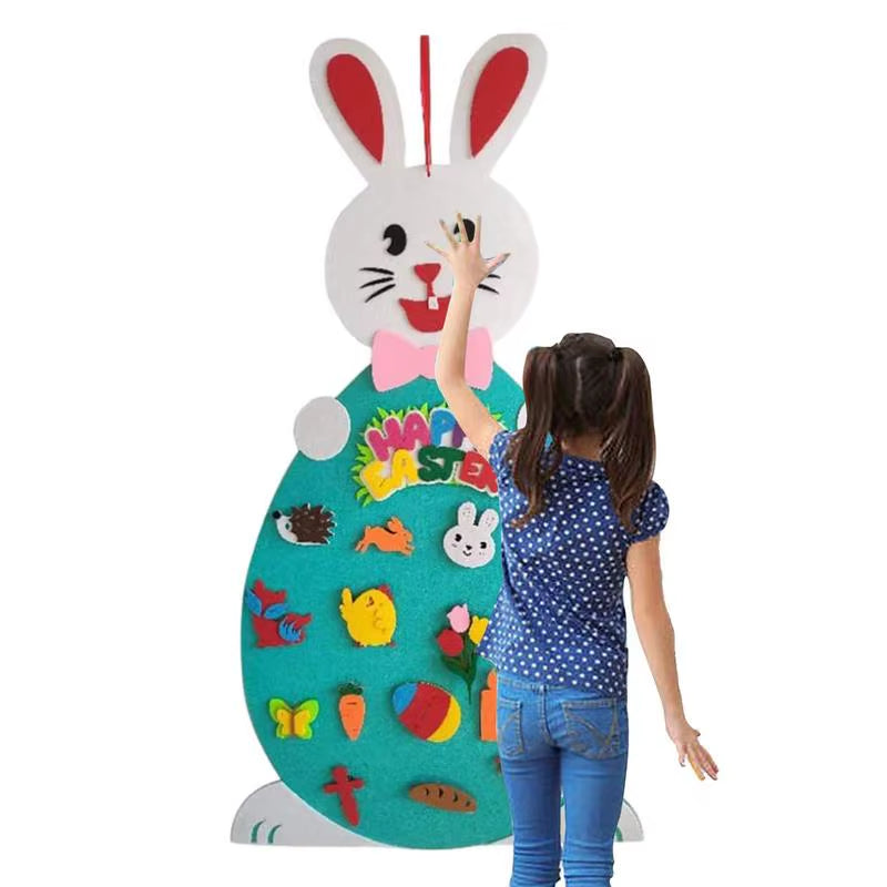 Easter Bunny Felt Board DIY Easter Felt Board Decorations Easter Kids Arts and Crafts Felt Board for Classroom Wall Decorations