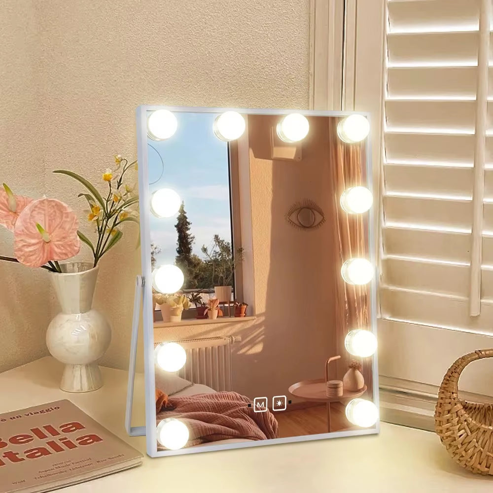 Desktop Makeup Hollywood Mirror 4-6-10 Bulbs Hollywood LED Light Vanity Mirror Mirror Professional Makeup Led Bulb Vanity Mirror