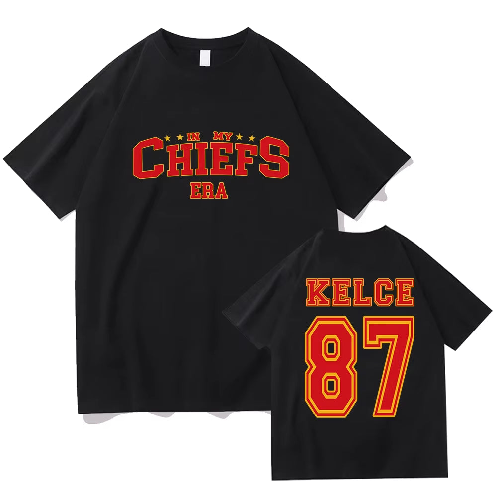 In My Chiefs Era Shirt Travis Shirt Travis Kelce Football T-Shirt Women Man O-Neck Short Sleeve Shirt Tops