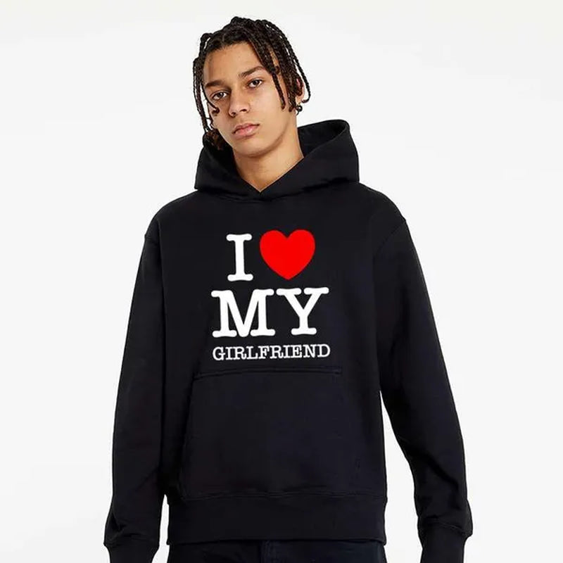 I Love My Girlfriend I Love My Boyfriend Hoodies for Couples Him and Her, Valentine'S Day Matching Hoodies for Couples, Wife Husband Boyfriend Girlfriend Gifts, His and Her Valentine Sweatshirts