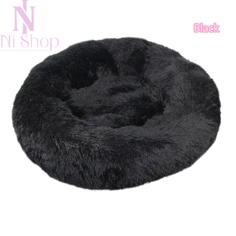 Pet Dog Bed Plush Full Size Washable Calm Bed Donut Cat Bed Comfortable Sleeping