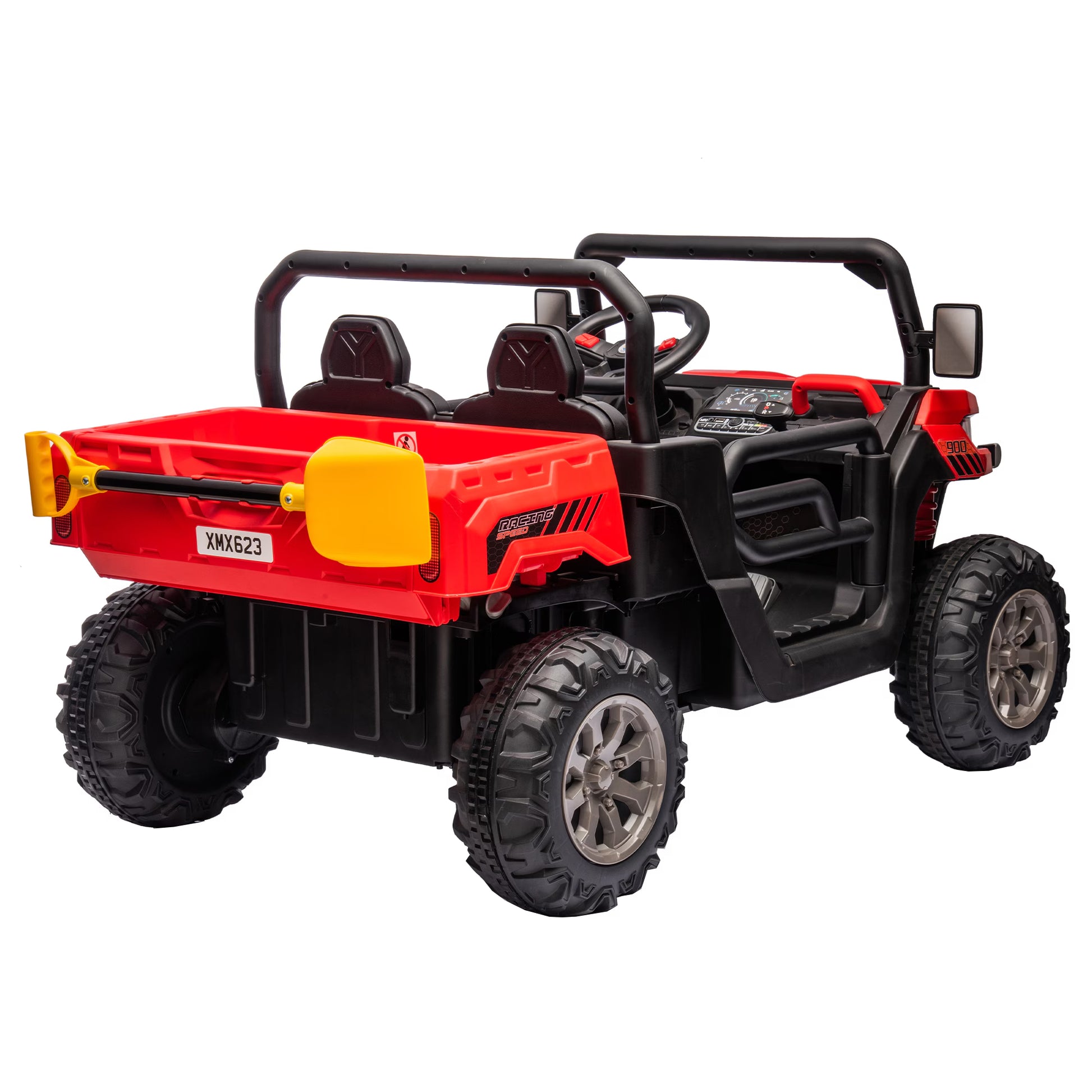 24V Ride on Truck 2 Seater Ride on UTV with 2X200W Motor Ride on Dump Truck with Dump Bed Shovel Ride on Car with Remote Control Electric Vehicle with Non Slip Tyre for Boys Girls