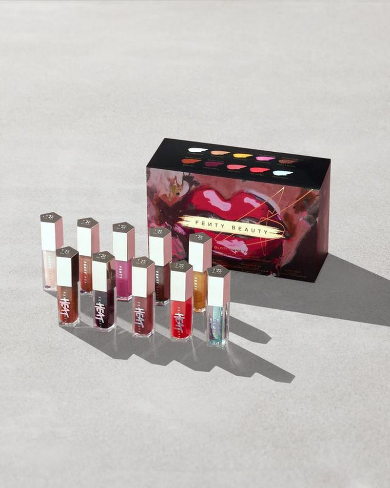 Fenty Beauty the Gloss Bomb Vault Full-Size Universal Lip Luminizer 10-Piece Lip Gloss Makeup Set