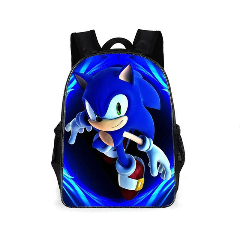 Sonic Backpack Primary and Middle School Students Schoolbag Boys Girls Anime Cartoon School Bag Mochila Zipper Shoulders