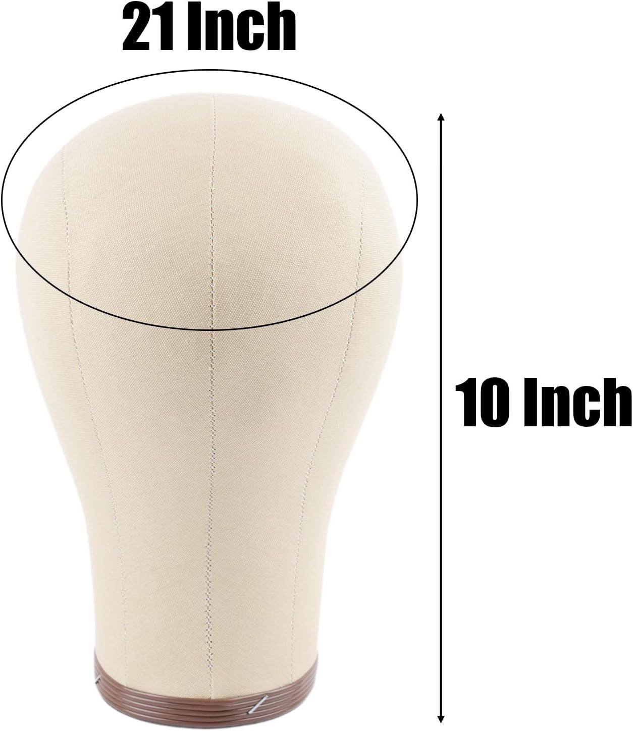 22 Inch Canvas Block Mannequin Head Wig Display,Canvas Head+Head Stand+T Pins+Wig Cap+Needles+Lines