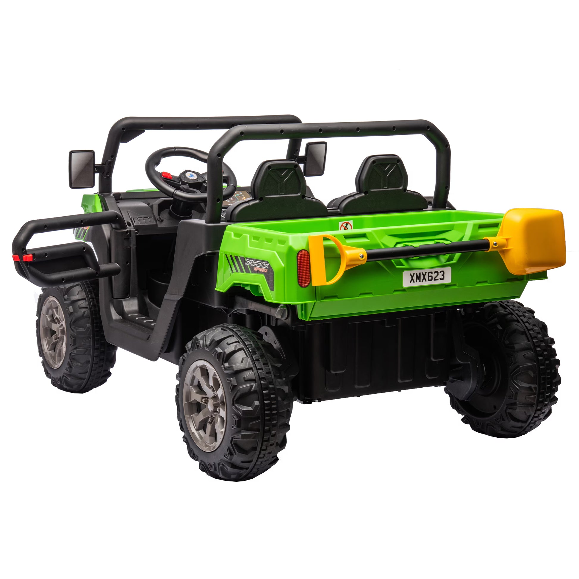 24V Ride on Truck 2 Seater Ride on UTV with 2X200W Motor Ride on Dump Truck with Dump Bed Shovel Ride on Car with Remote Control Electric Vehicle with Non Slip Tyre for Boys Girls