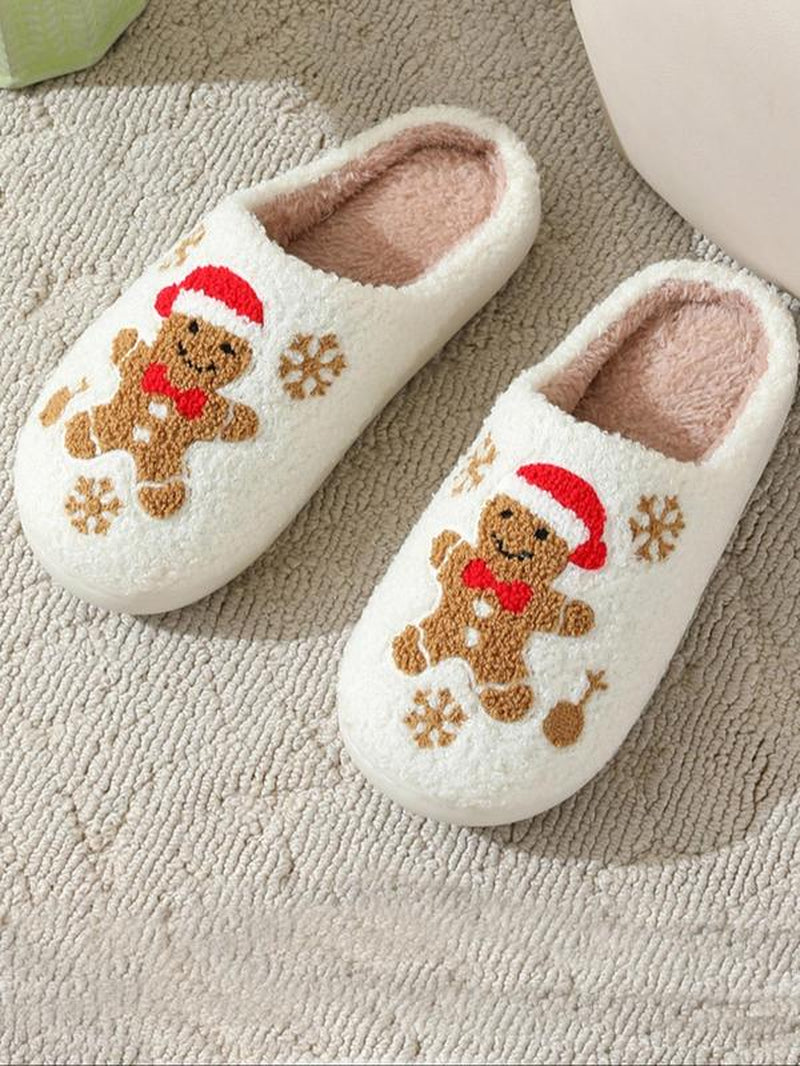 Women'S Cute Cartoon Deer Design Plush Bedroom Fluffy Slippers, Non-Slip Soft Plush Fuzzy Slippers for Indoor, Women'S House Slippers Indoor Slippers