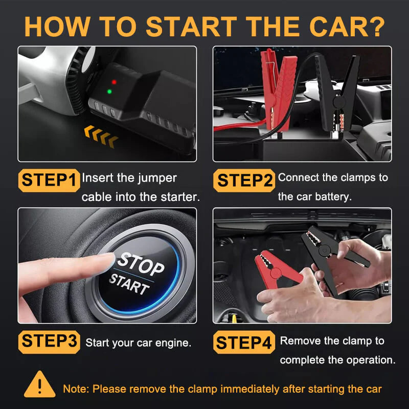 9 in 1 Car Jump Starter with Air Compressor