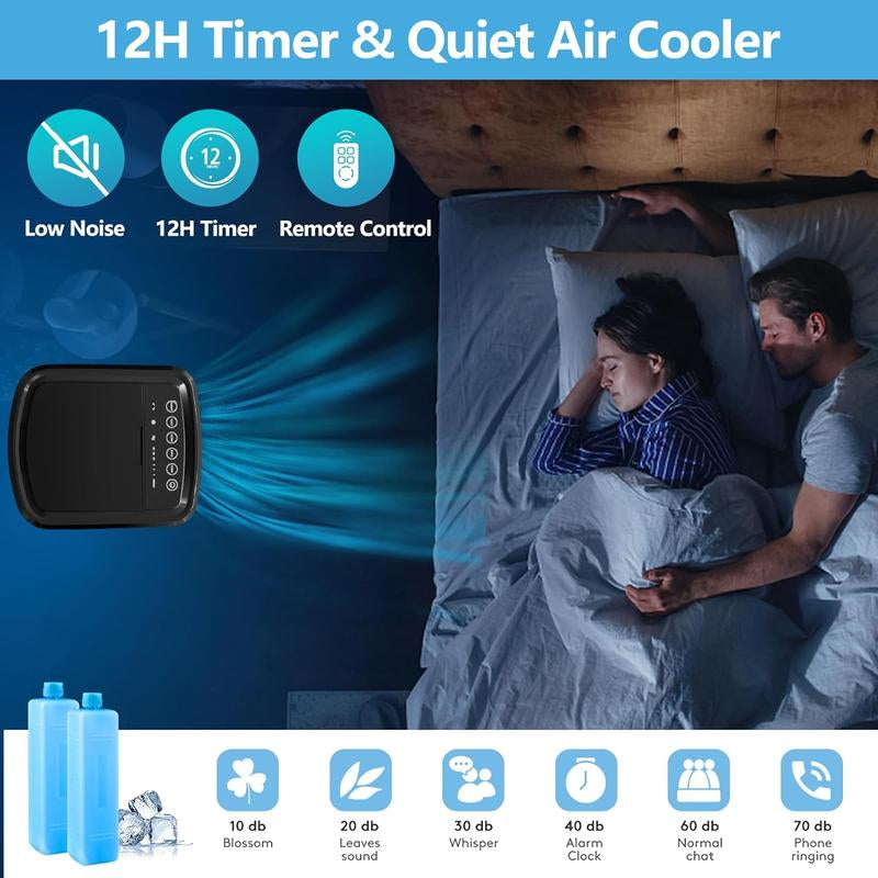 Nw9Lbs 3-IN-1 Portable Air Conditioners Windowless, 65°Oscillation Swamp Cooler, 3 Speeds Portable Air Cooler W/Humidifier, Remote & 12 Hours Timer, Evaporative Cooler Cooling Fan for Room Home