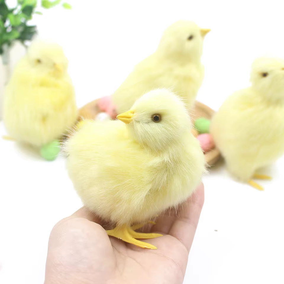 Realistic Cute Easter Chick Toy Simulation Chick Easter Decoration DIY Miniature Chicken Garden Ornament Home Easter Party Decor