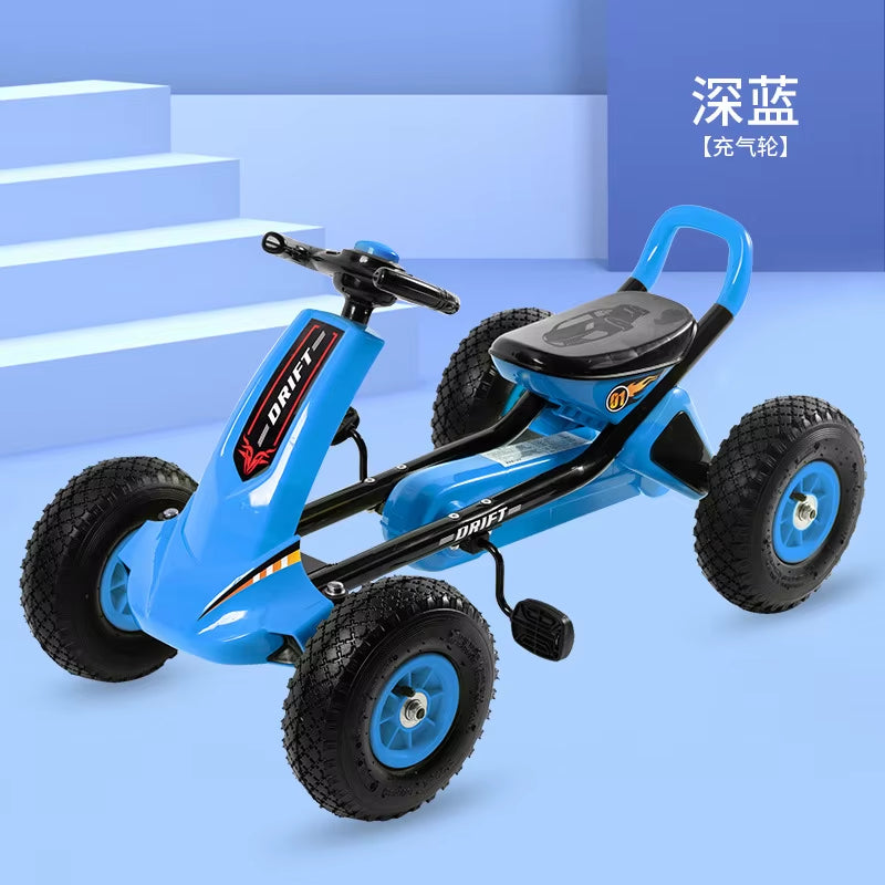 Lazychild Foldable Go Kart 4 Wheel Pedal Ride on Adjustable Seat Ride on Pedal Toy Car for Kids 2-8 Years Karting Dropshipping