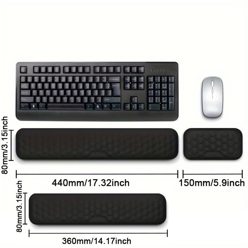 Computer Keyboard Wrist Rest & Mouse Wrist Rest, 2 Counts/Set Ergonomic Memory Foam Wrist Rest Pad, Comfortable & Breathable Mouse Pad