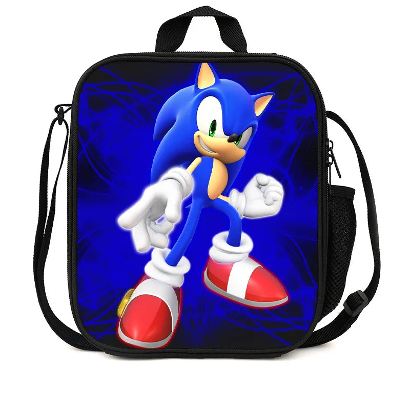 Sonic Backpack Primary and Middle School Students Schoolbag Boys Girls Anime Cartoon School Bag Mochila Zipper Shoulders