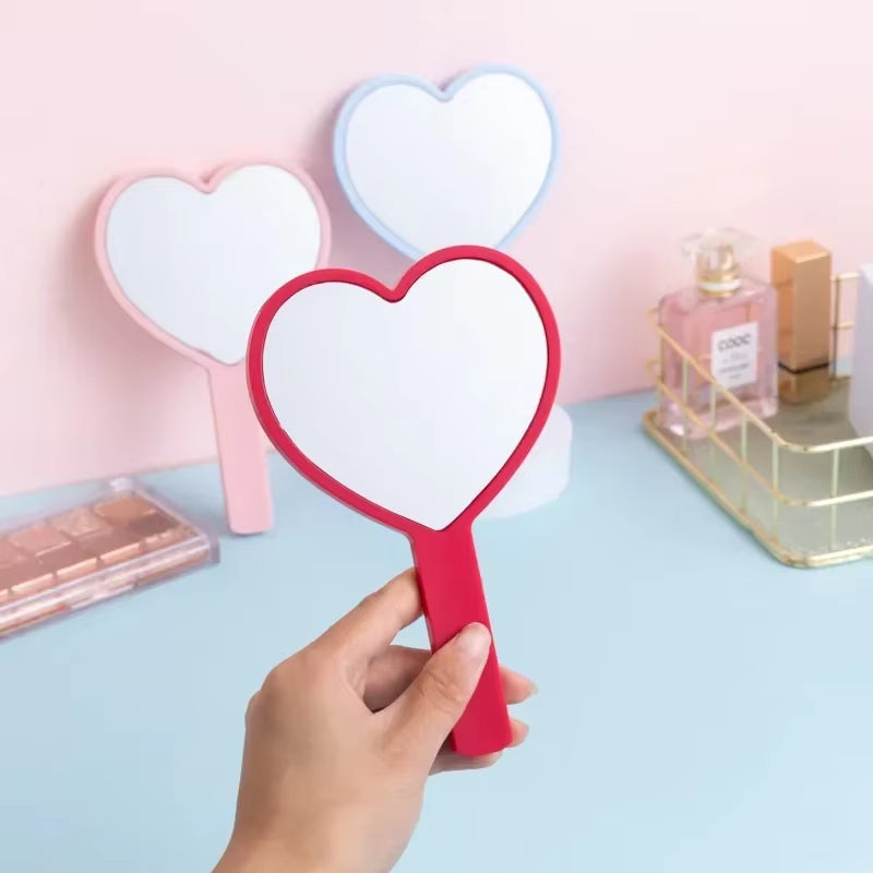 Cherry Heart Handle Mirror Hand in Hand with a Mirror to Carry around Cute Little Mirror for Girls Dressing Mirror Makeup Mirror