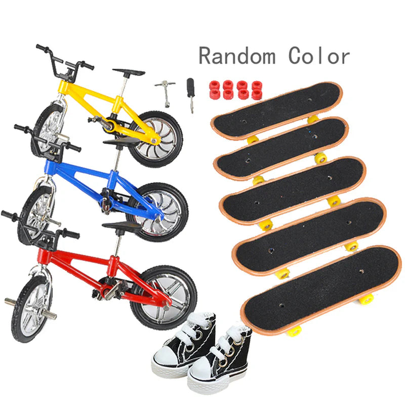 Finger Skate Board Bikes Tech Two Wheels Mini Scooter Fingertip Bmx Bicycle Set Fingerboard Shoes Deck Toys Boys Birthday Gifts