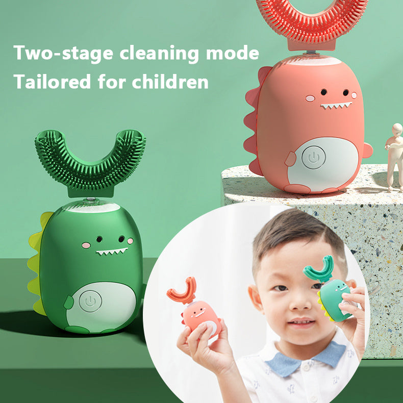 U-Shaped Children's Electric Toothbrush Soft Bristles Waterproof  Automatic Ultrasonic Teeth Tooth Brush Cartoon Pattern