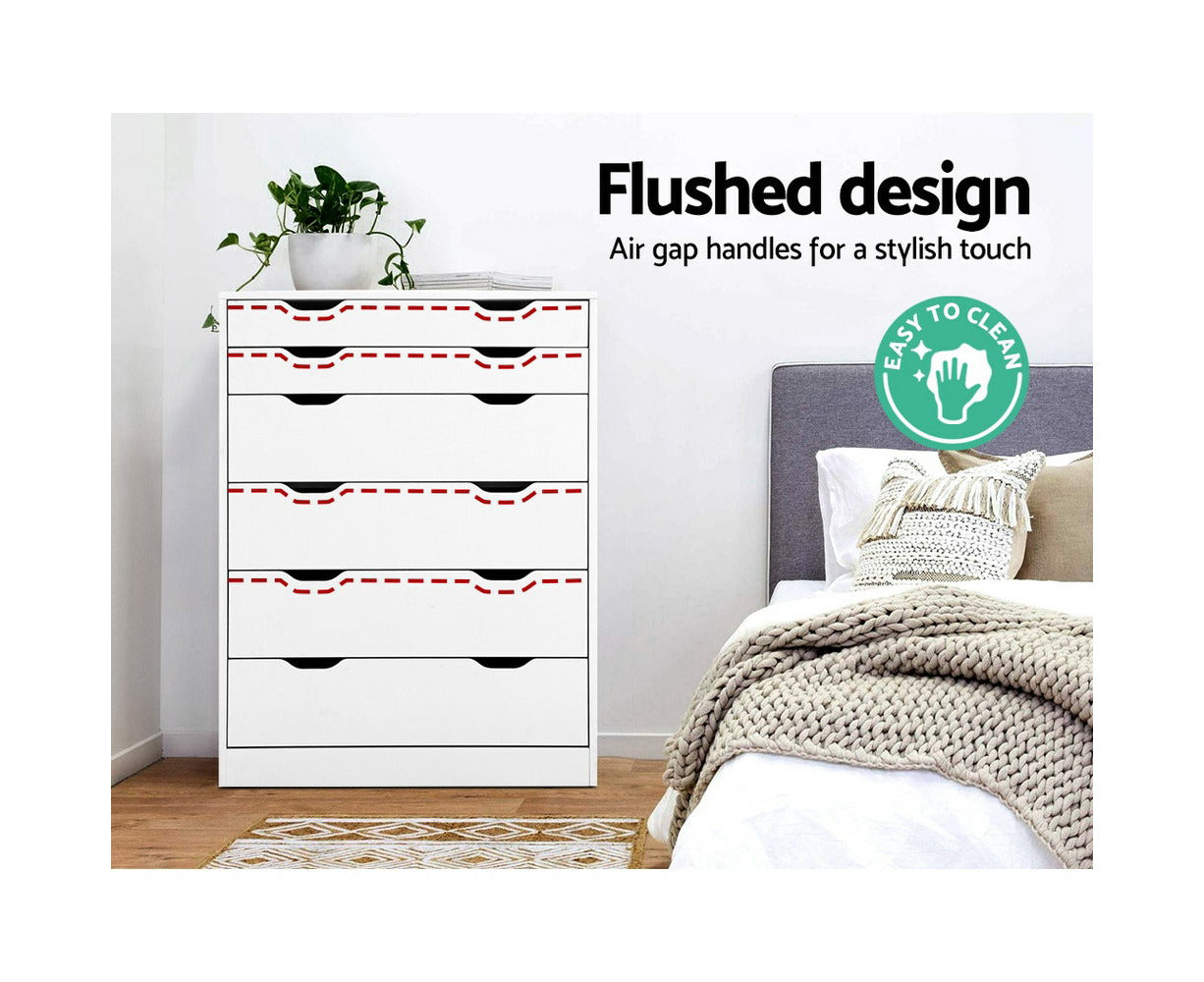 6 Chest of Drawers - MYLA White