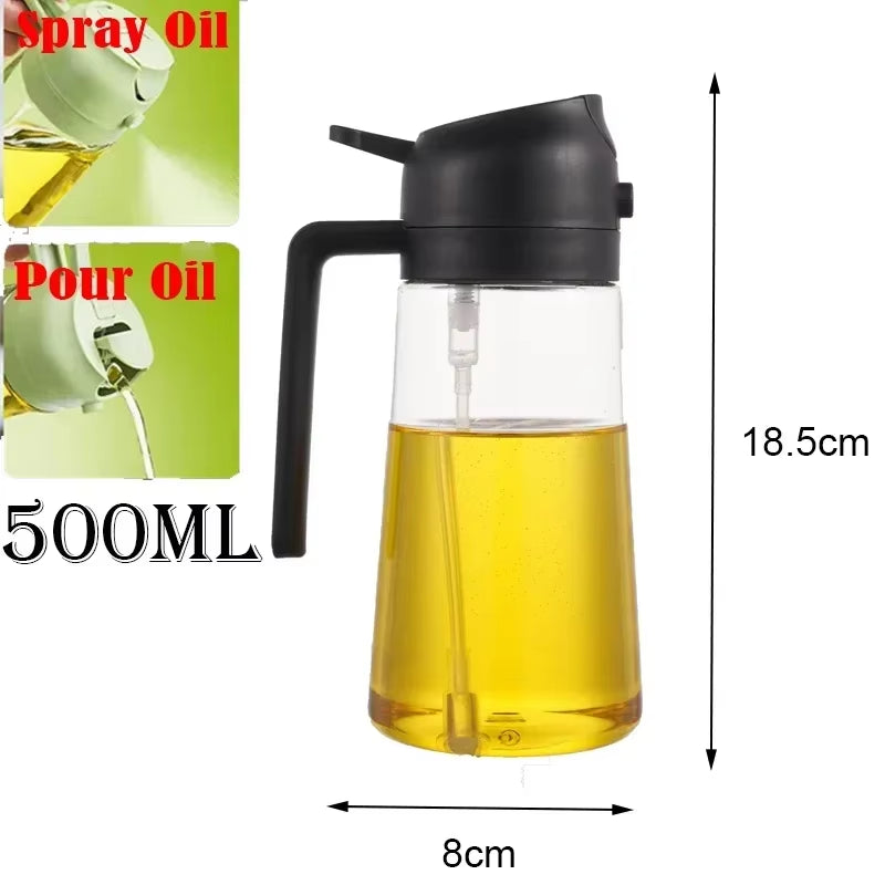 Oil Spray Oil Sprayer Plastic 2 in 1 Kitchen Oils Spray Bottle Olive Sprayer for Cooking BBQ Baking Oils Dispenser Accessories