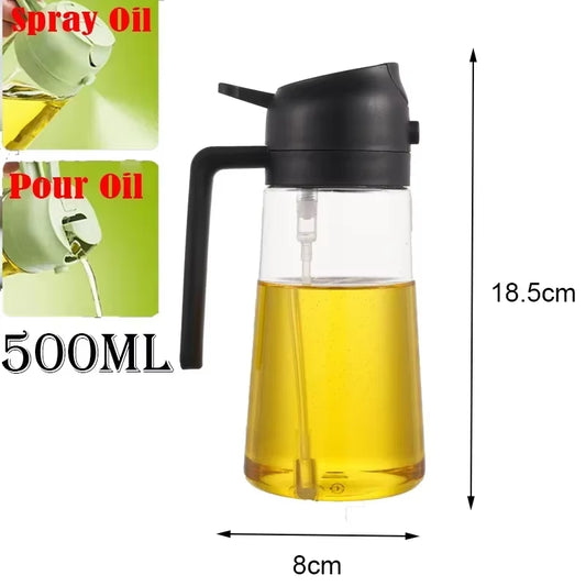 Oil Spray Oil Sprayer Plastic 2 in 1 Kitchen Oils Spray Bottle Olive Sprayer for Cooking BBQ Baking Oils Dispenser Accessories