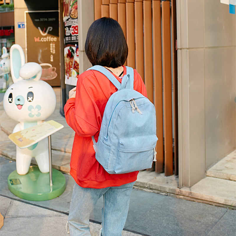 Corduroy Backpack Students Shoulder School Bags