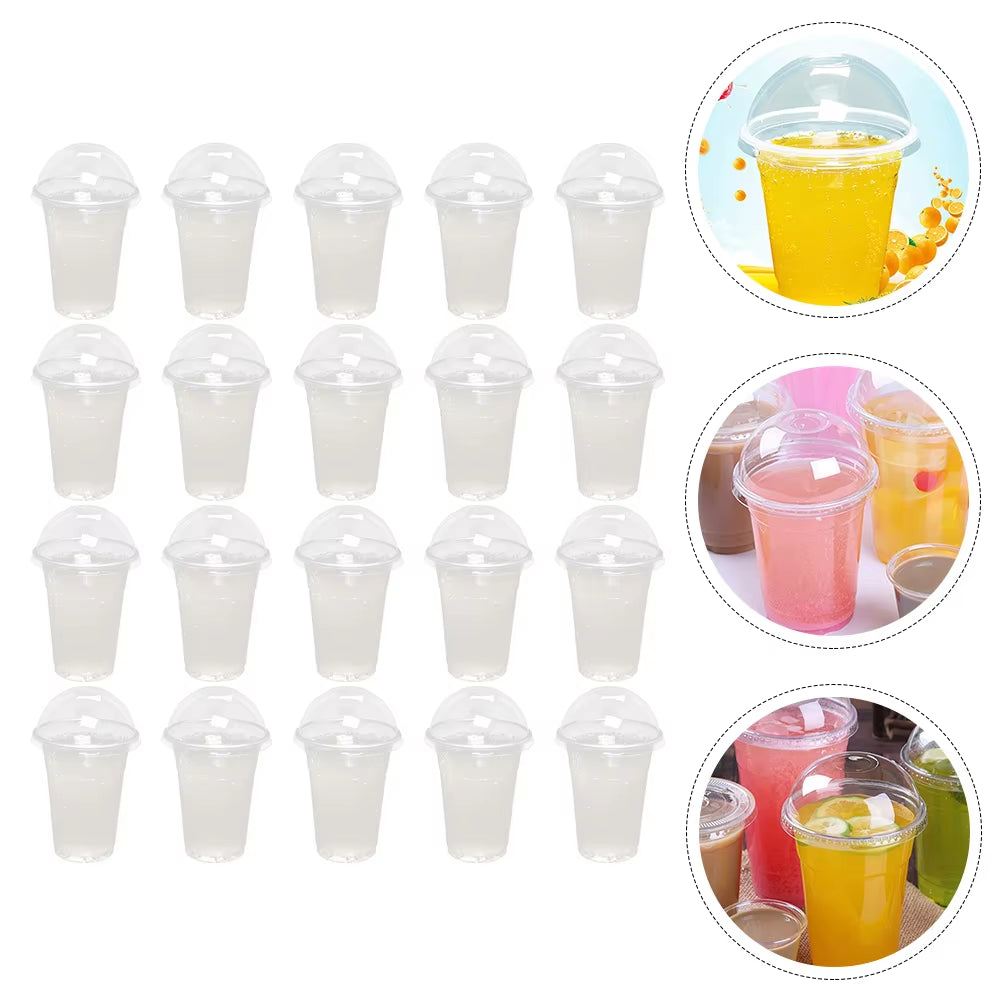 Drink Juice Cup Clear Coffee Cups Lids Transparent Beverage Packing Disposable Plastic Cold Abs Package Child for Party