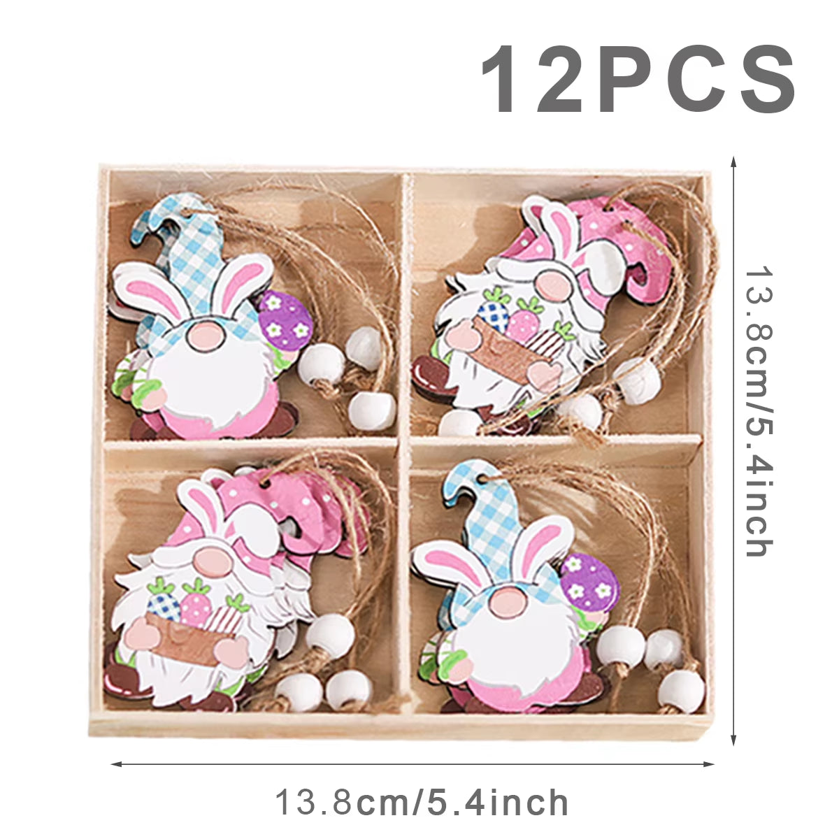 2024 New Easter Decoration for Home Wooden Pendant Easter Rabbit Easter Craft Easter Bunny Ornament Decor Easter Egg Gifts Decor