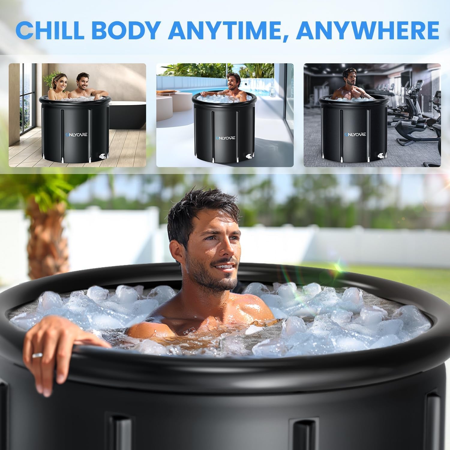 Athlete'S Chilled Immersion Bath with Lid: 115 Gallon Multi-Layered Portable Cold Soak Tub for Restorative Therapy