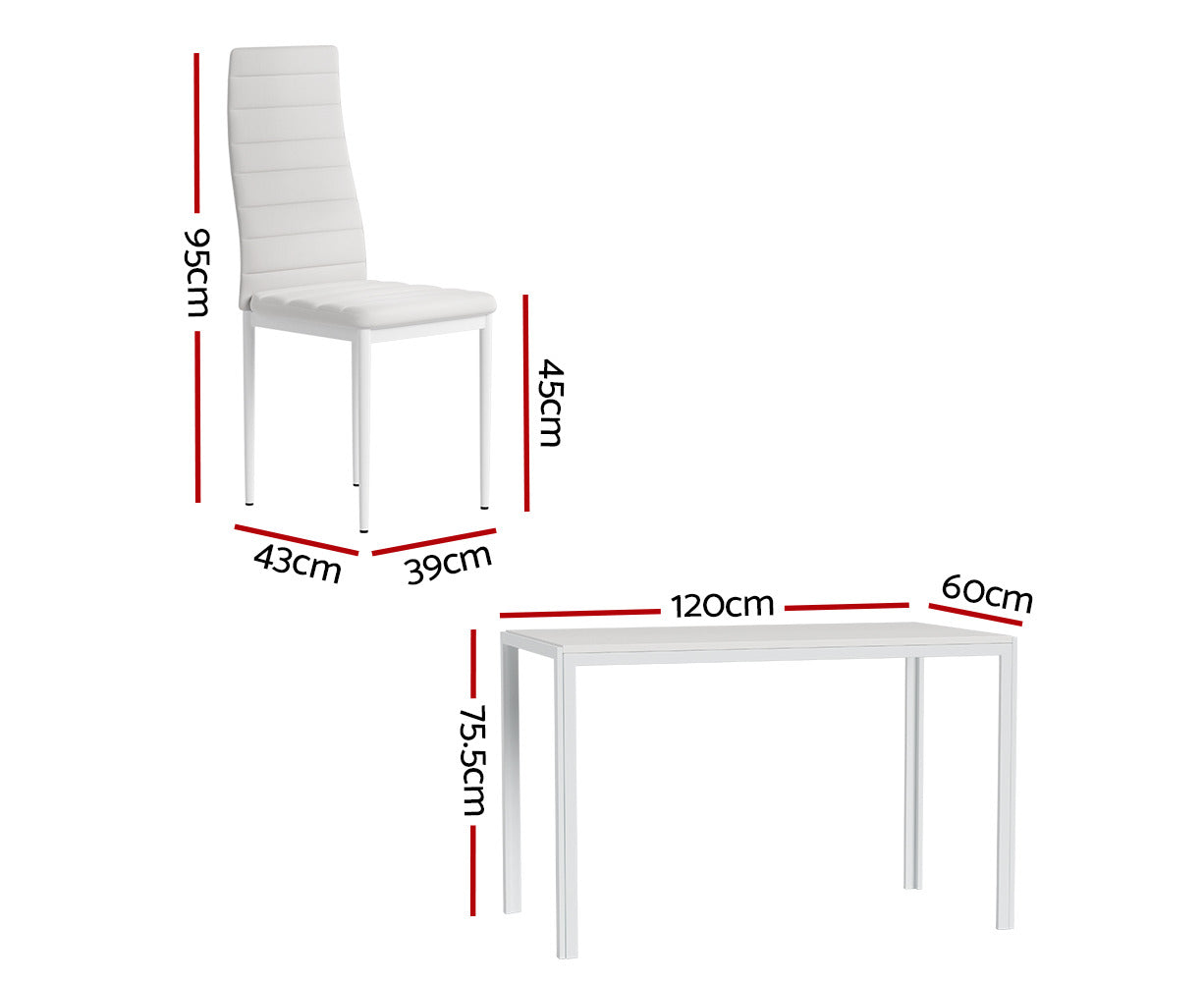 Dining Chairs and Table Dining Set 6 Chair Set of 7 White