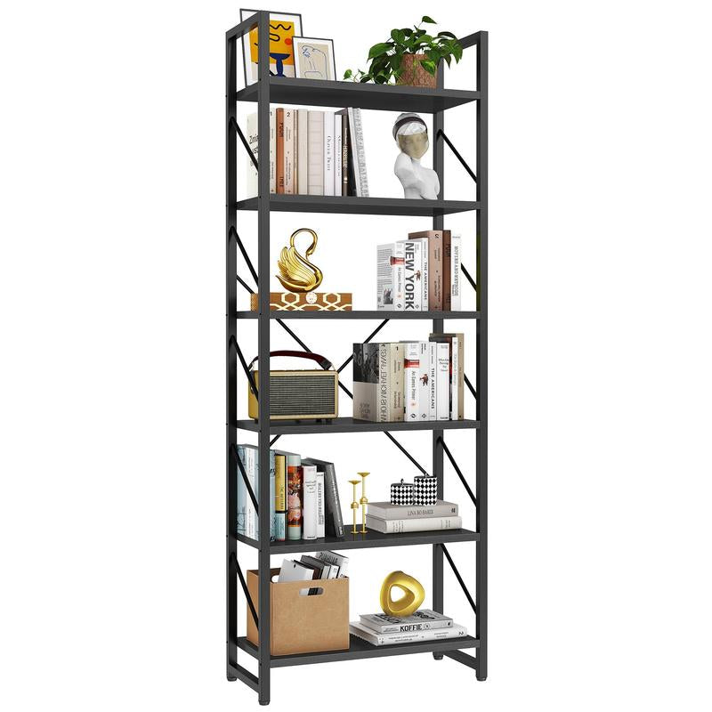 YITAHOME Storage Shelf - 5 and 6 Tiers Open Bookshelf for Home Office, Living Room, Bedroom, Study Room, Open Display Storage Rack Shelves for Kitchen, Holder Organizer for Books and Movies