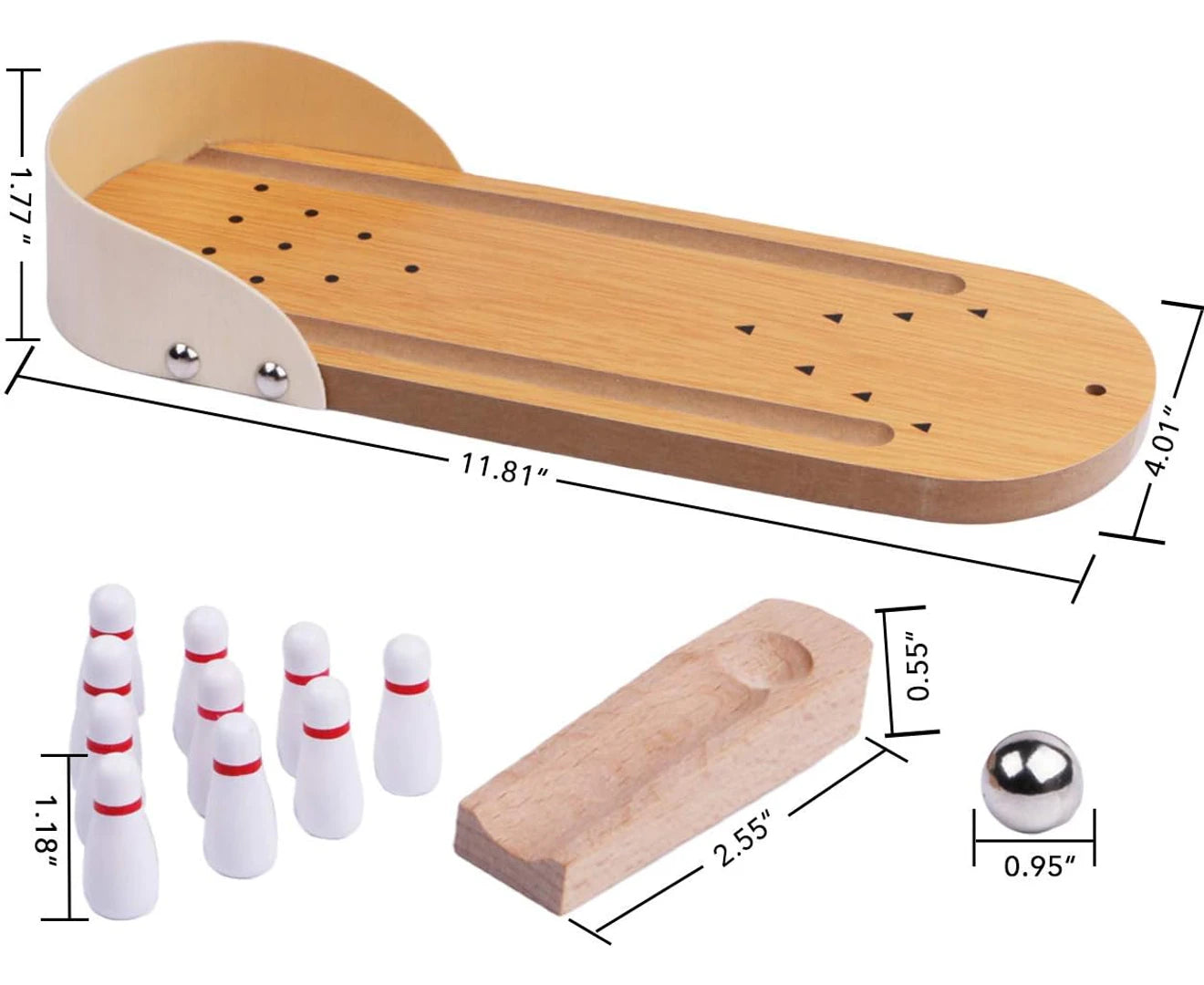 Table Top Mini Bowling Game Set-Tabletop Wooden Board Mini Arcade Desktop Tiny Bowling Shooting Alley Office Desk Gadgets Small Finger Toys Fun Gag Gifts