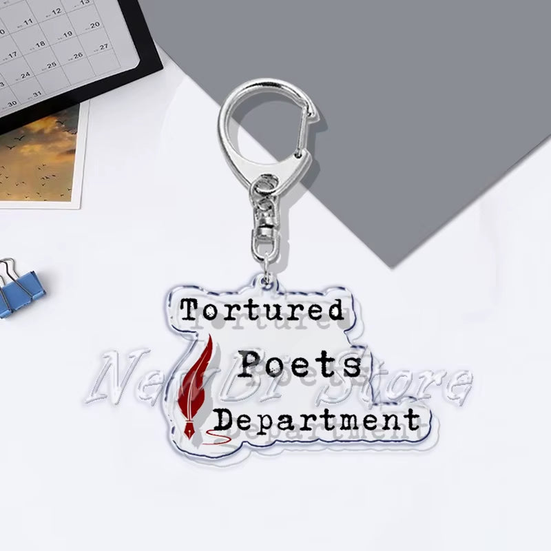 The Tortured Poets Department Key Chain Keychains Ring for Accessories Bag Funny Pendant Keyring Jewelry TTPD Fans Gifts