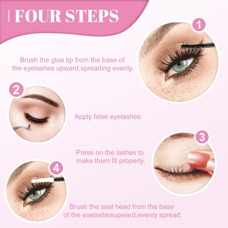 DIY Fluffy Eyelash Extension Kit 240 Eyelash Set Kit Individual Eyelashes Natural 9-17Mm Kit with Applicator Makeup Cosmetic Makeup Cosmetic