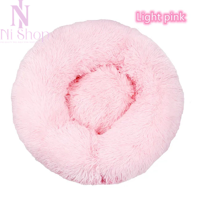 Pet Dog Bed Plush Full Size Washable Calm Bed Donut Cat Bed Comfortable Sleeping