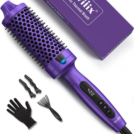 Terviiix Ionic Thermal Brush Get Voluminous Hair Styling, Adjustable Temperature, Negatives Ions