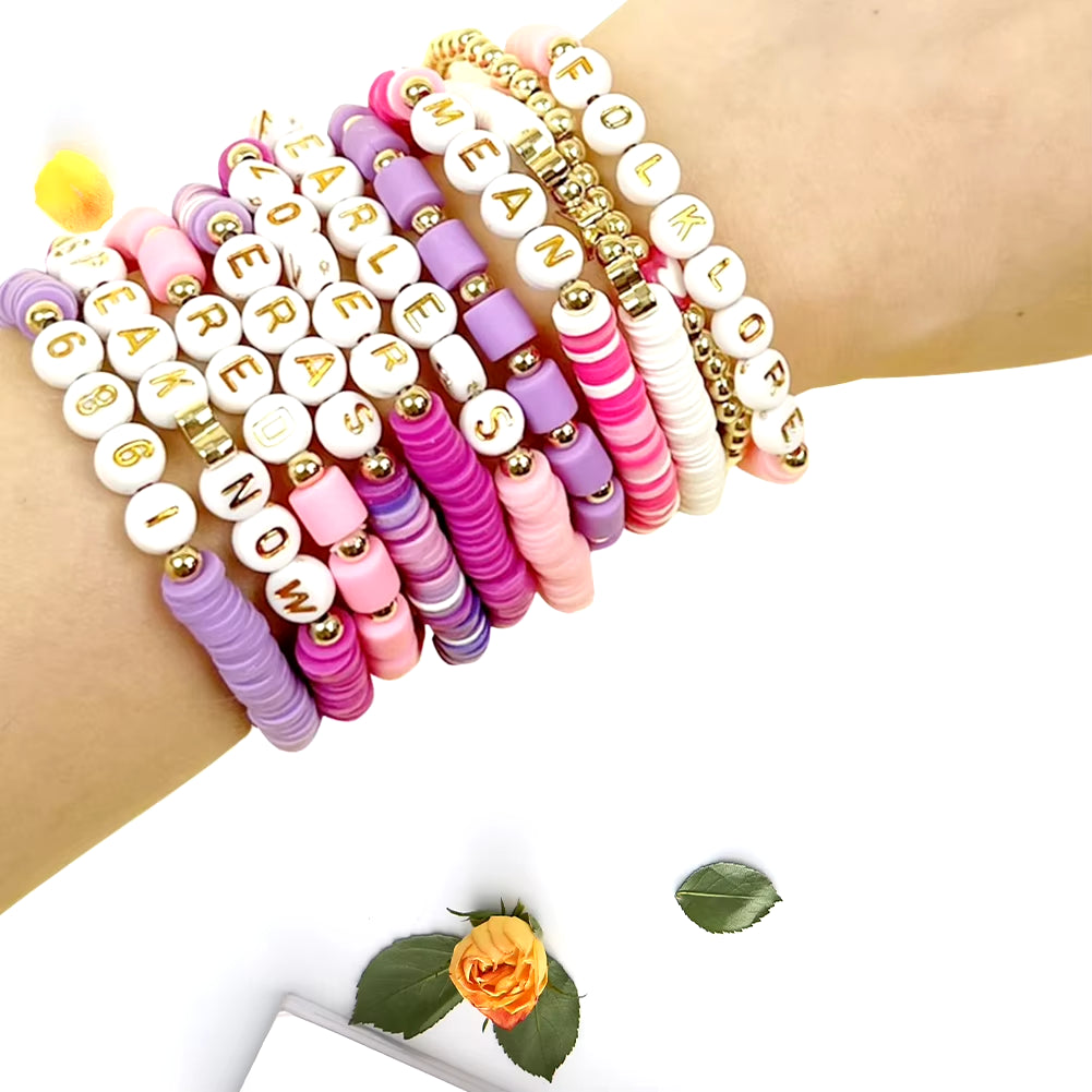 11/14 PCS Colorful Friendship Bracelets Album Bracelets Letter Beads Bracelet for Tween Girl Party Favors