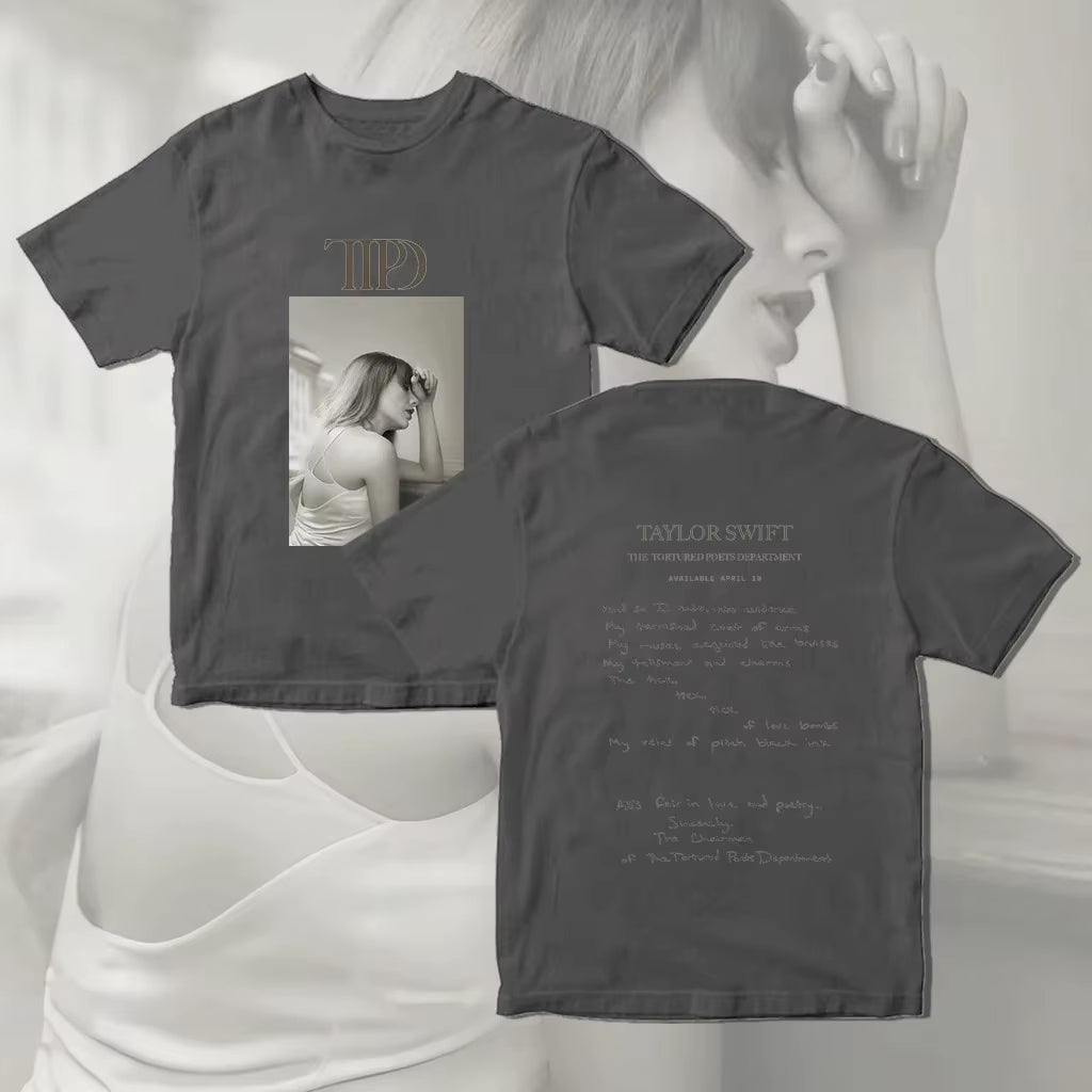 April 19Th TS New Album the Tortured Poets Department Tshirt Causal Cotton Men'S Women Short Sleeve Tees High Quality Summer Top