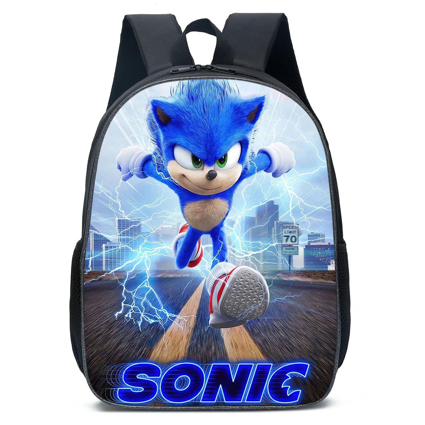 Sonic Backpack Primary and Middle School Students Schoolbag Boys Girls Anime Cartoon School Bag Mochila Zipper Shoulders