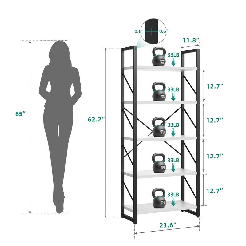 YITAHOME Storage Shelf - 5 and 6 Tiers Open Bookshelf for Home Office, Living Room, Bedroom, Study Room, Open Display Storage Rack Shelves for Kitchen, Holder Organizer for Books and Movies