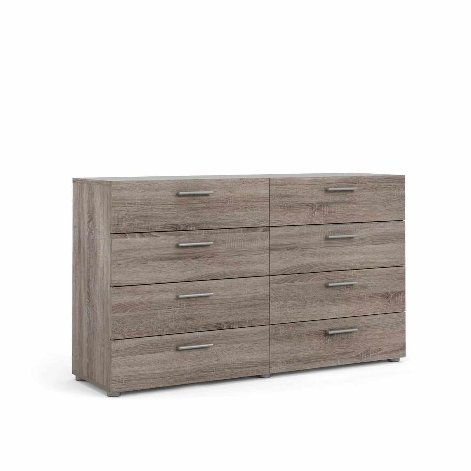 Loft 8 Drawer Double Dresser Truffle Oak Vanity Table Bedroom Furniture