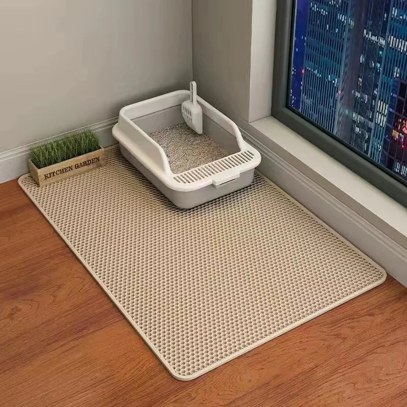 Cat Litter Mat Double Layer Pet Non Slip Big Pet Litter Box Filter Matwear Resistant Waterproof Anti-Slip Cat Litter Mat