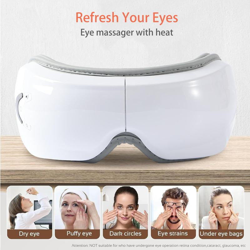 Rechargeable Electric Eye Massager, 1 Box Foldable Eye Massage Tool with 5 Modes, Portable Eye Care Instrument for Women & Men, Winter & New Year Gift